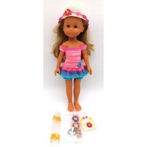 OOAK Crochet Summer Doll Outfit Made for 13" Little Darling DOLL NOT INCLUDED